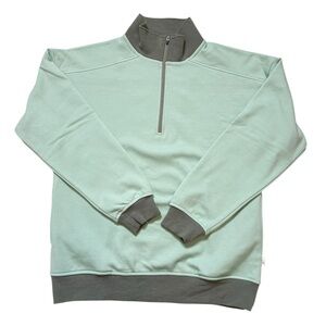 Woolx Chloe Wool Mint Green 1/4 Zip Sweater small